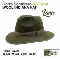 Sombrero Indiana lana verde