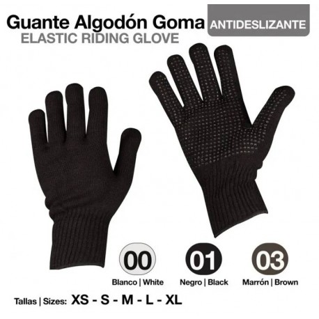 Guante de montar algodón goma antideslizante