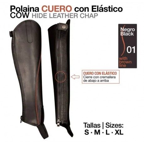 Polaina cuero con elástico Hide