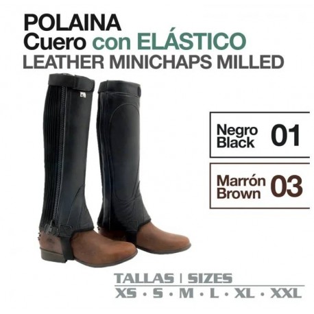 Polaina cuero con elástico