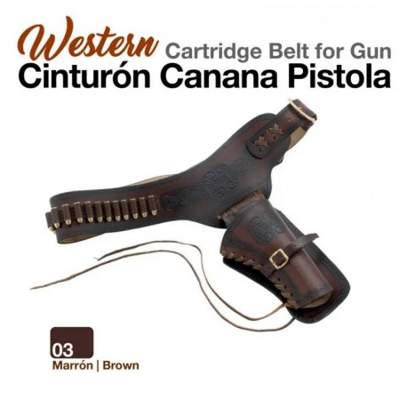 Cinturón canana pistola Western