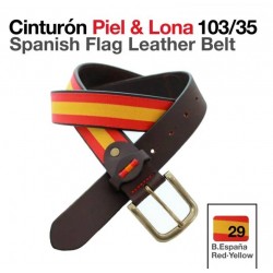 Cinturón piel y lona Bandera España