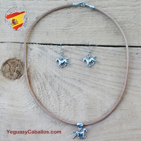 Colgante y pendientes caballo PEGASO
