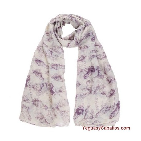 Pañuelo fular caballos violeta